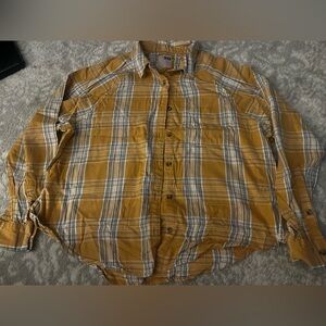 SO Women's Yellow Flannel Plaid Shirt